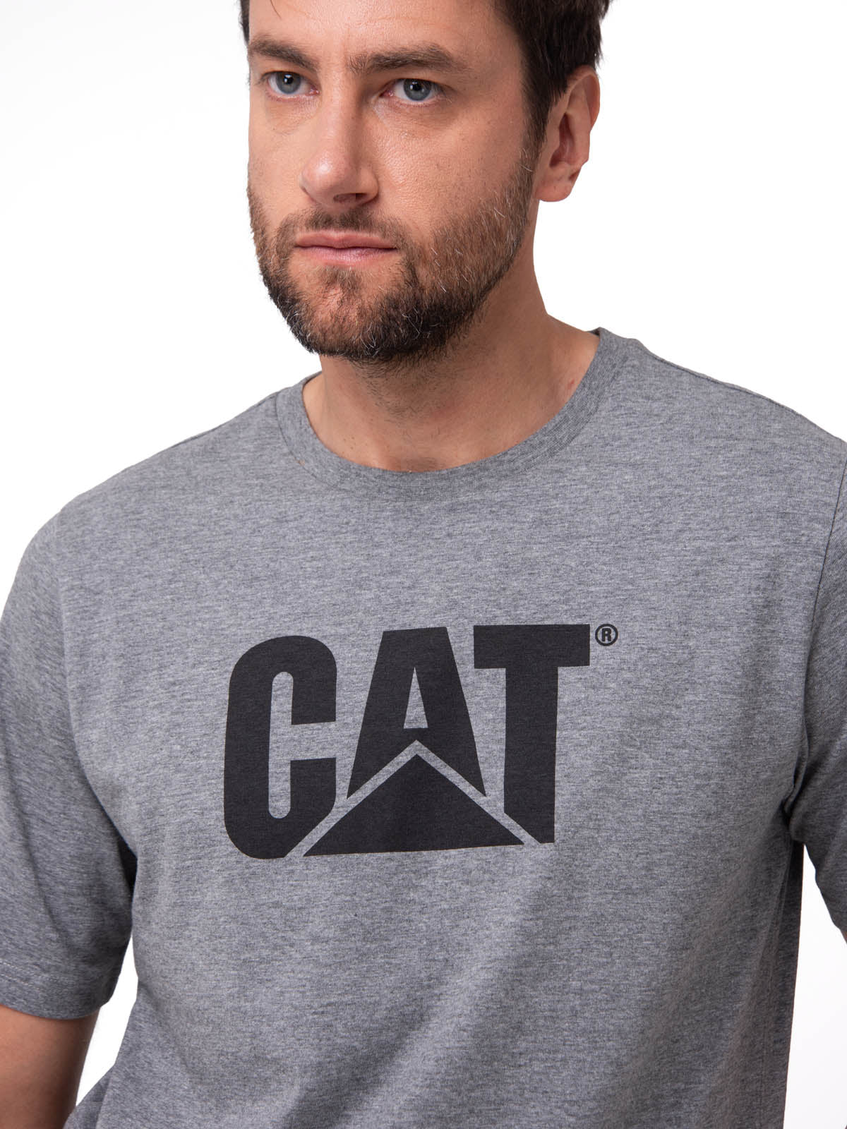 Camiseta Cat Logo Tee Hombre Color Gris-3