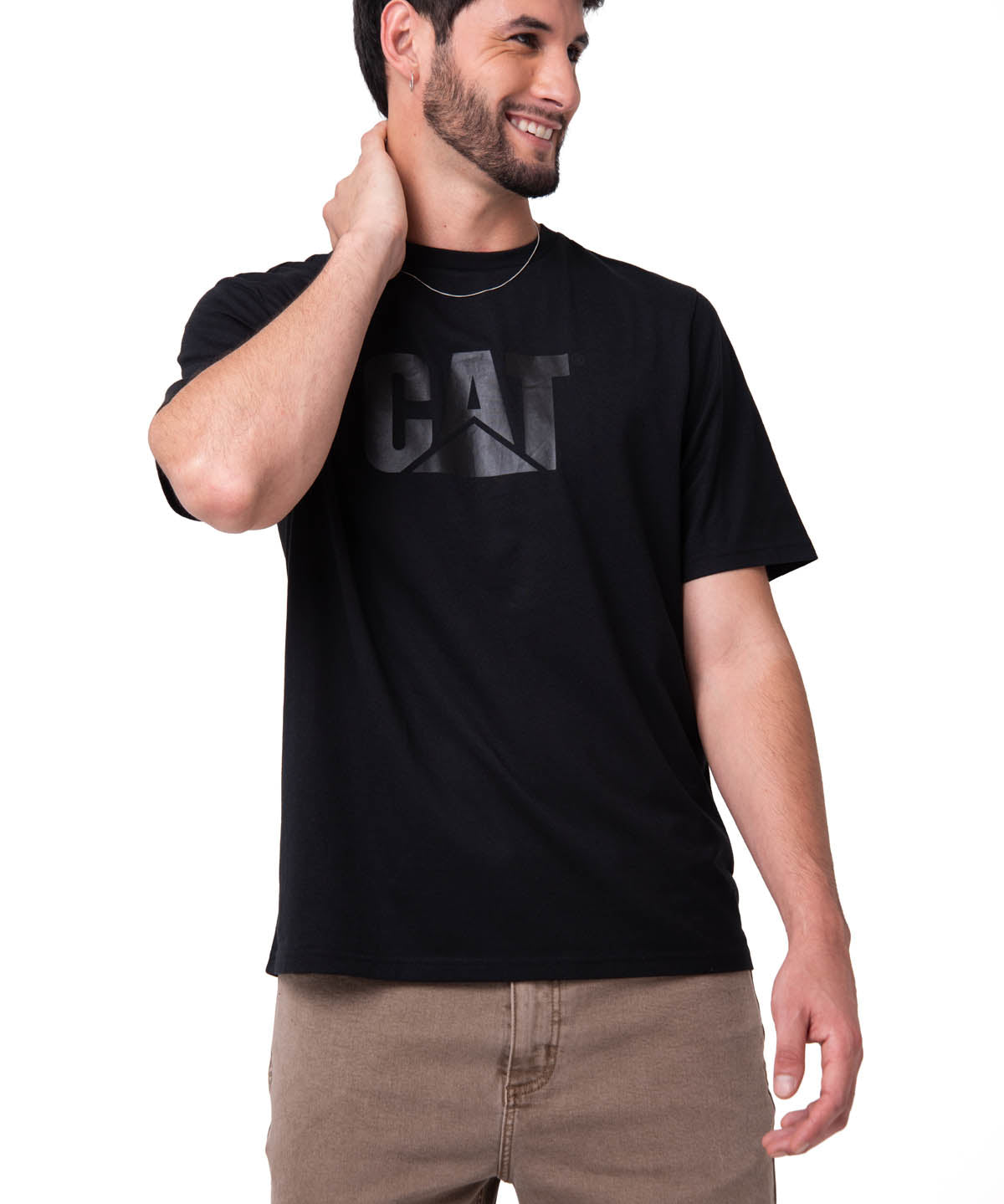 Camisetas  Cat Logo Tee Para Hombre Color Negro-1