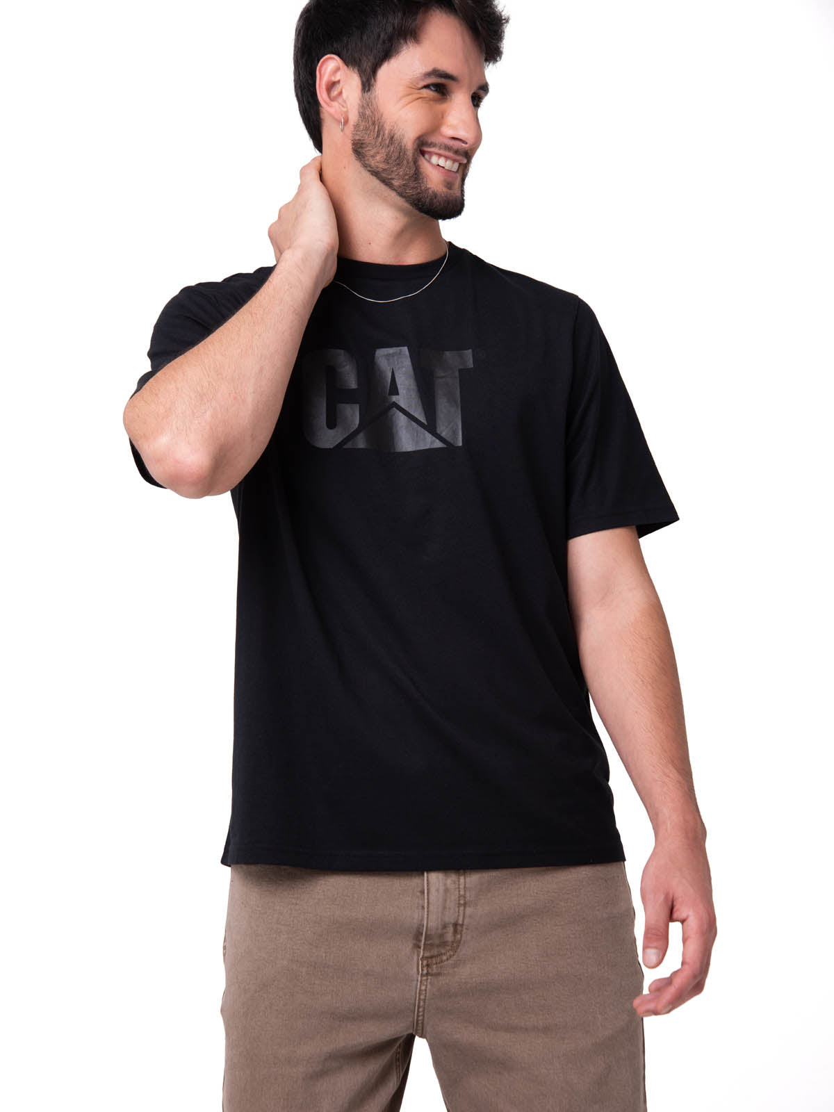 Camisetas  Cat Logo Tee Para Hombre Color Negro-1