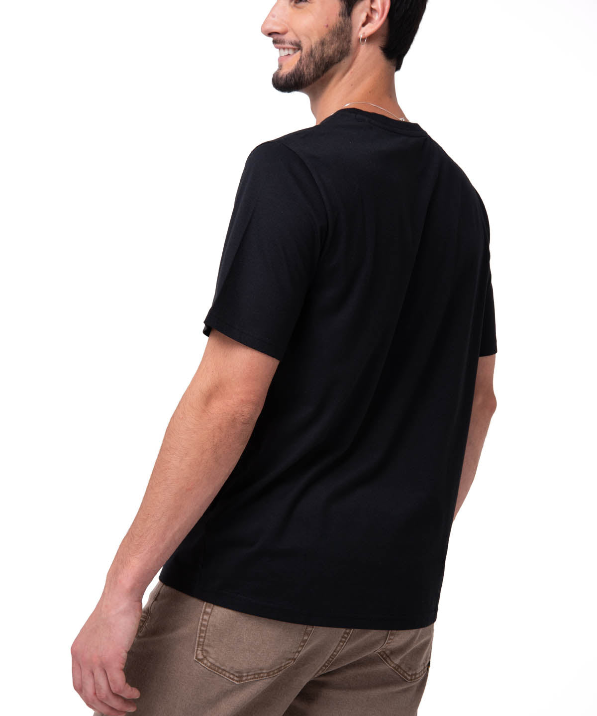 Camisetas  Cat Logo Tee Para Hombre Color Negro-2