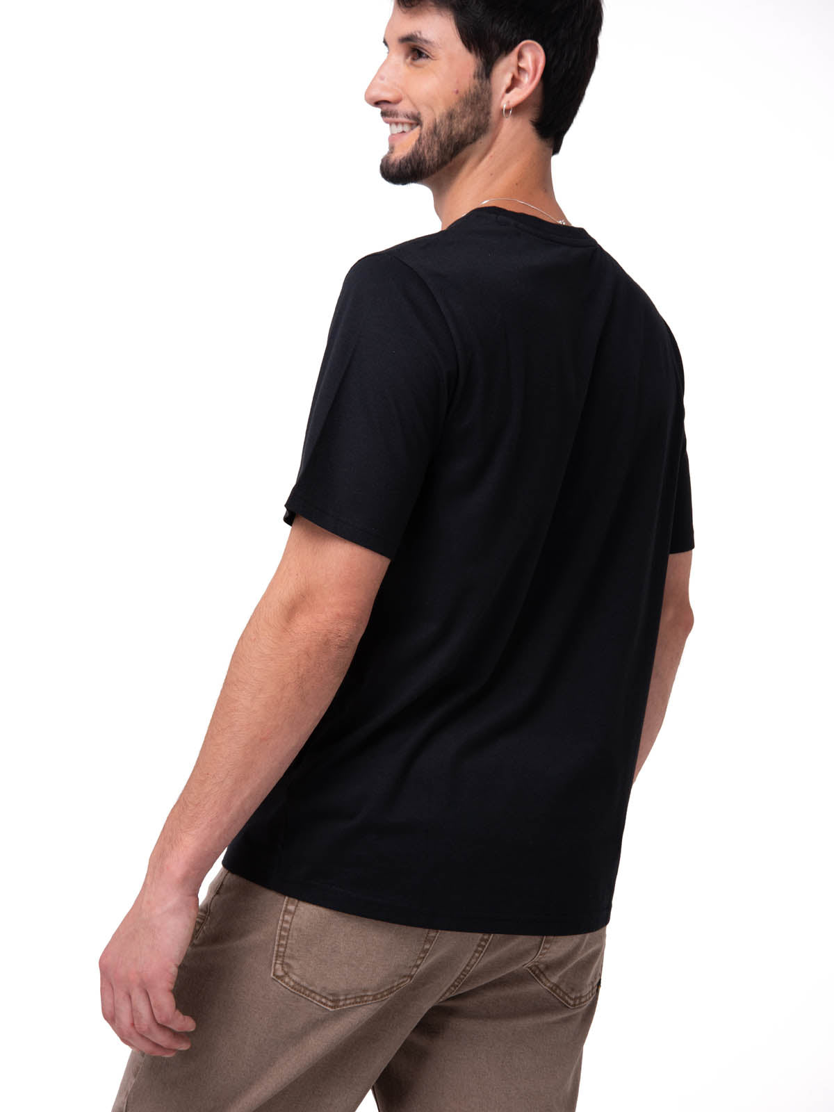 Camisetas  Cat Logo Tee Para Hombre Color Negro-2