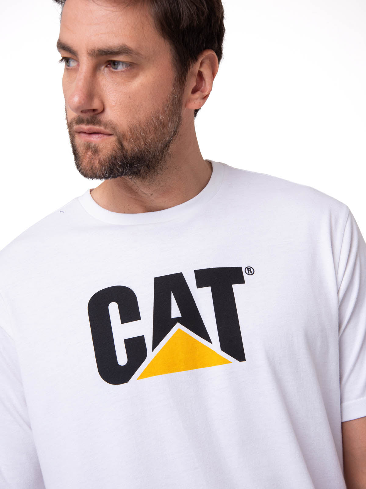 Camisetas  Cat Logo Tee Para Hombre Color Blanco-3