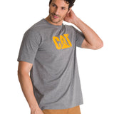 Camiseta Cat Logo Tee Para Hombre Color Gris-1
