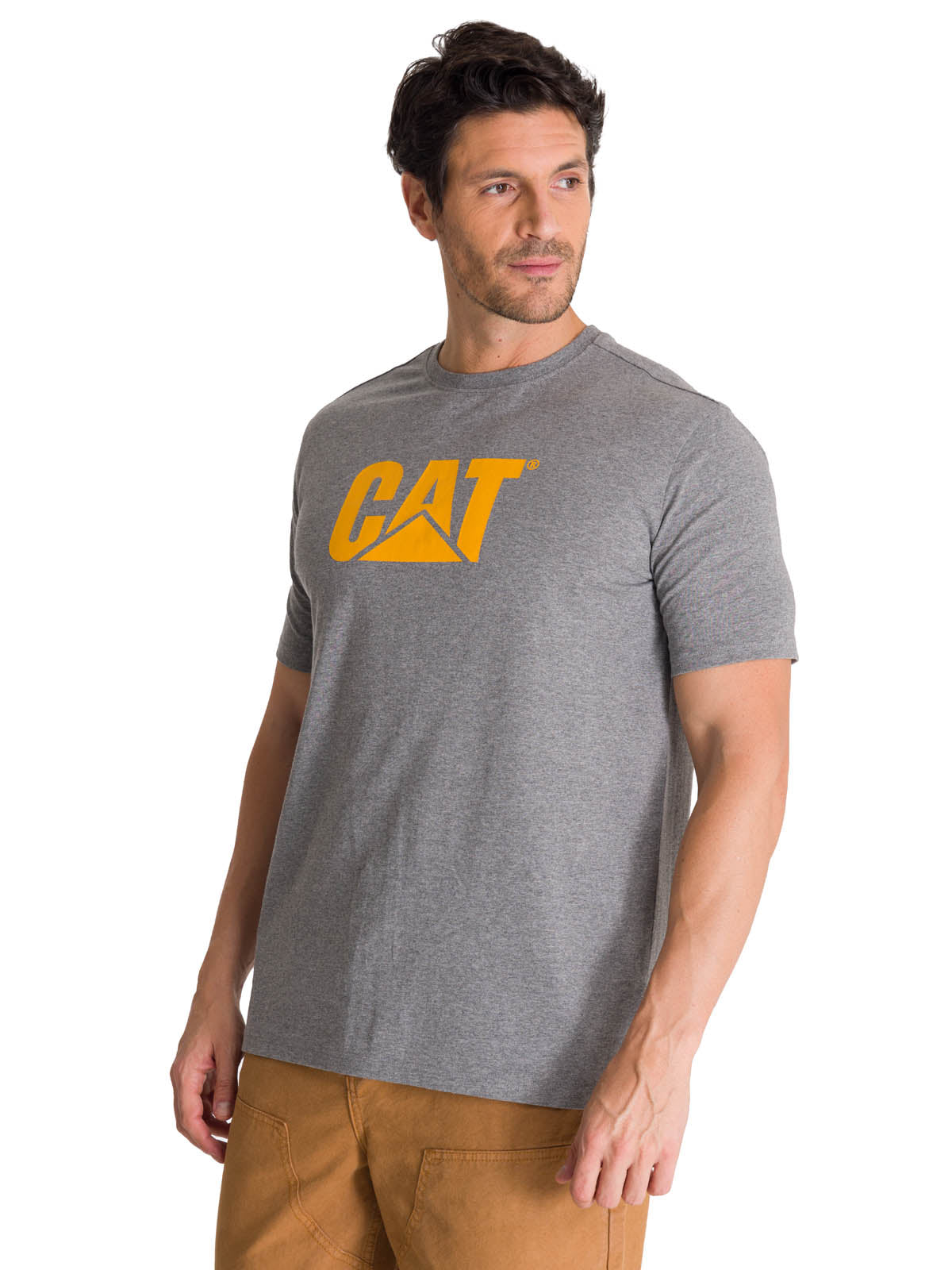 Camiseta Cat Logo Tee Para Hombre Color Gris-2