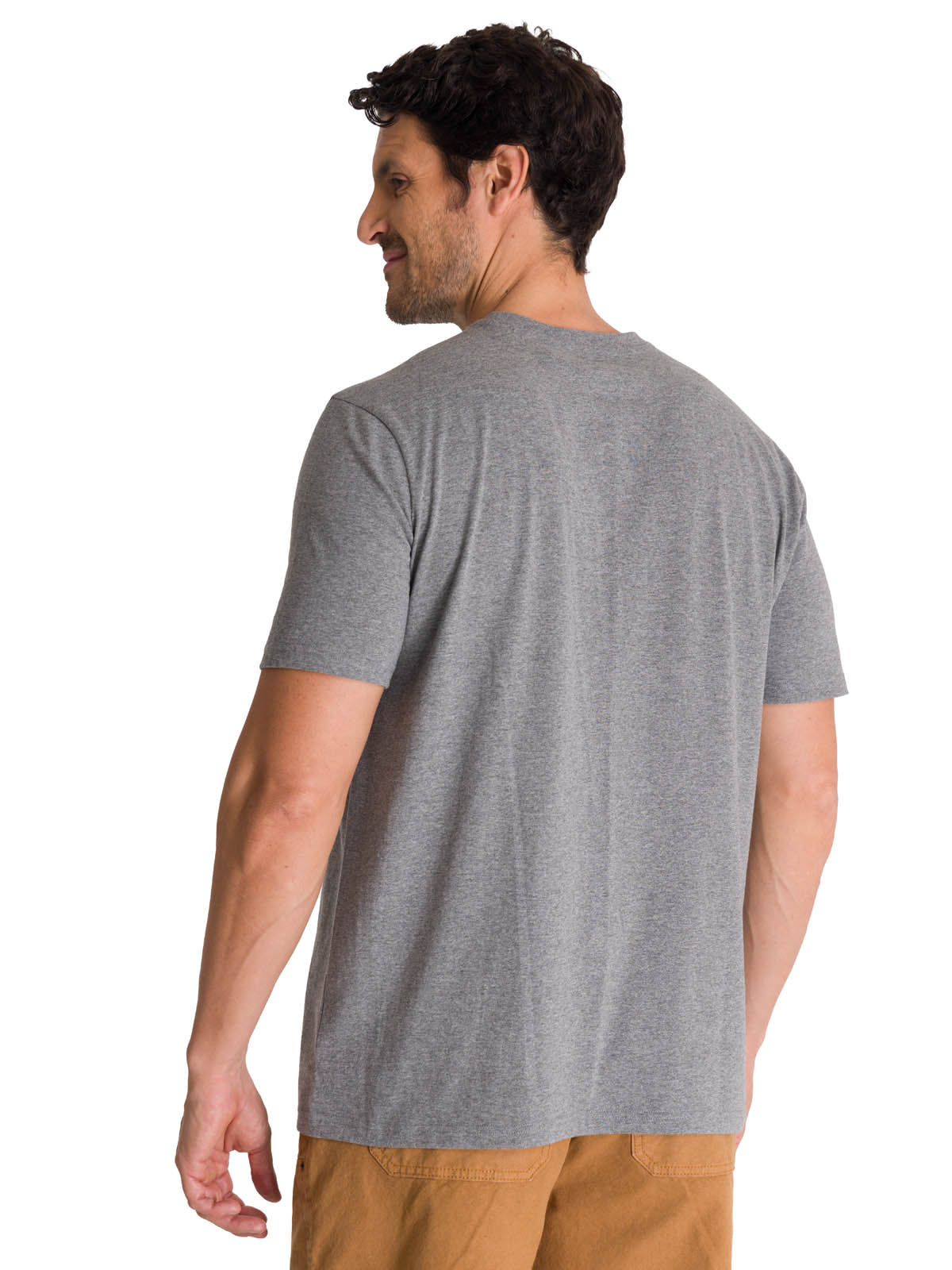 Camiseta Cat Logo Tee Para Hombre Color Gris-3