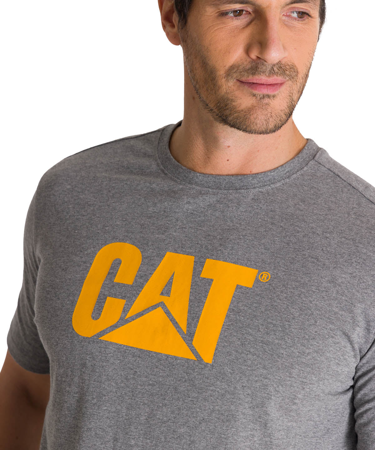 Camiseta Cat Logo Tee Para Hombre Color Gris-4