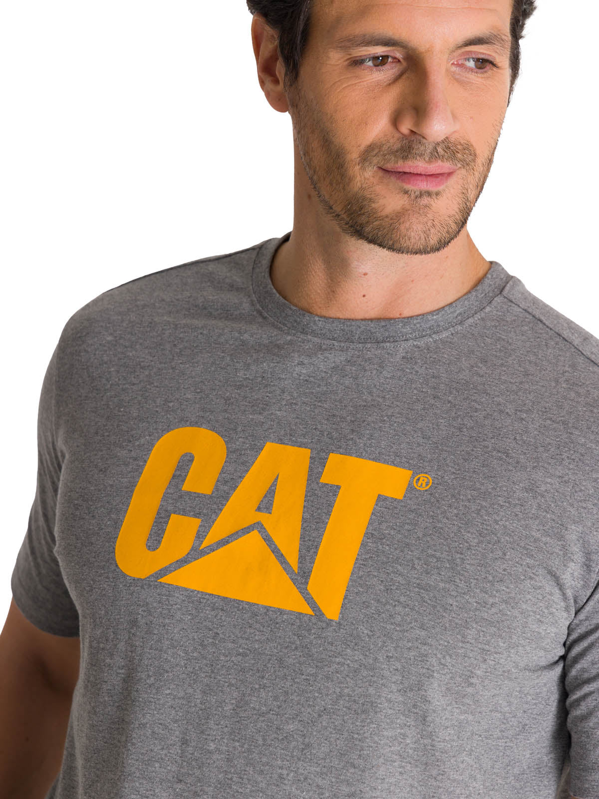 Camiseta Cat Logo Tee Para Hombre Color Gris-4