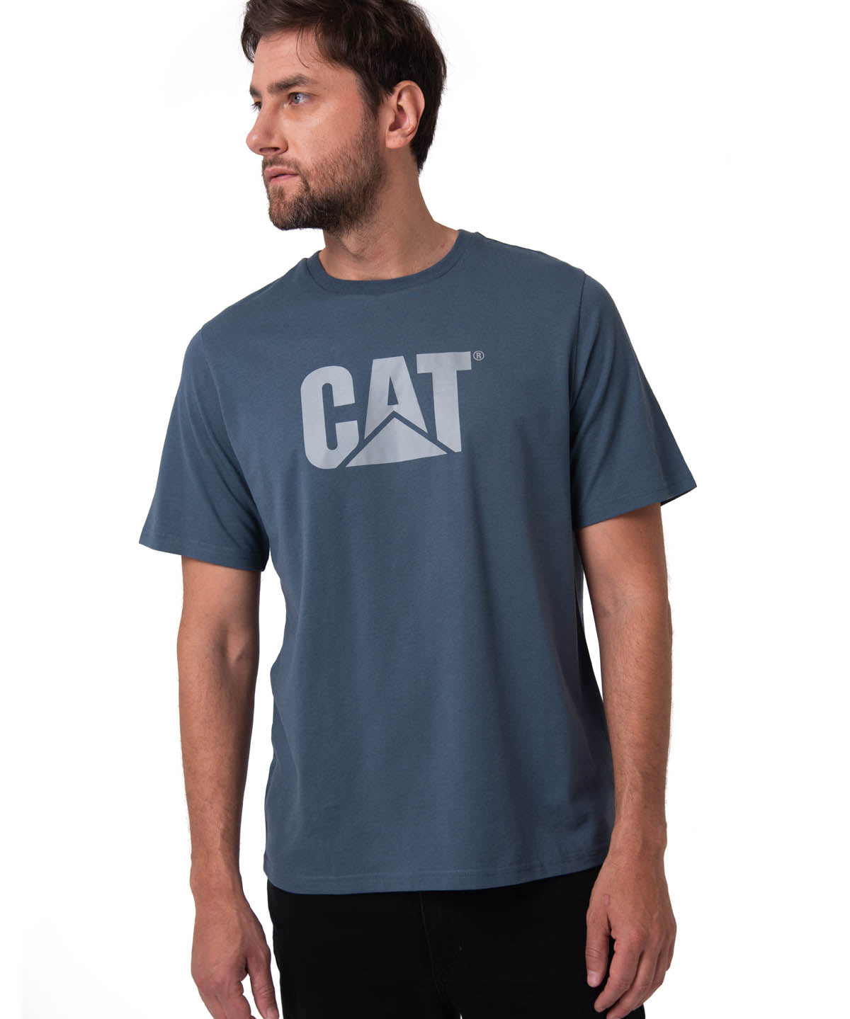Camiseta Cat Logo Tee Hombre Color Azul-1