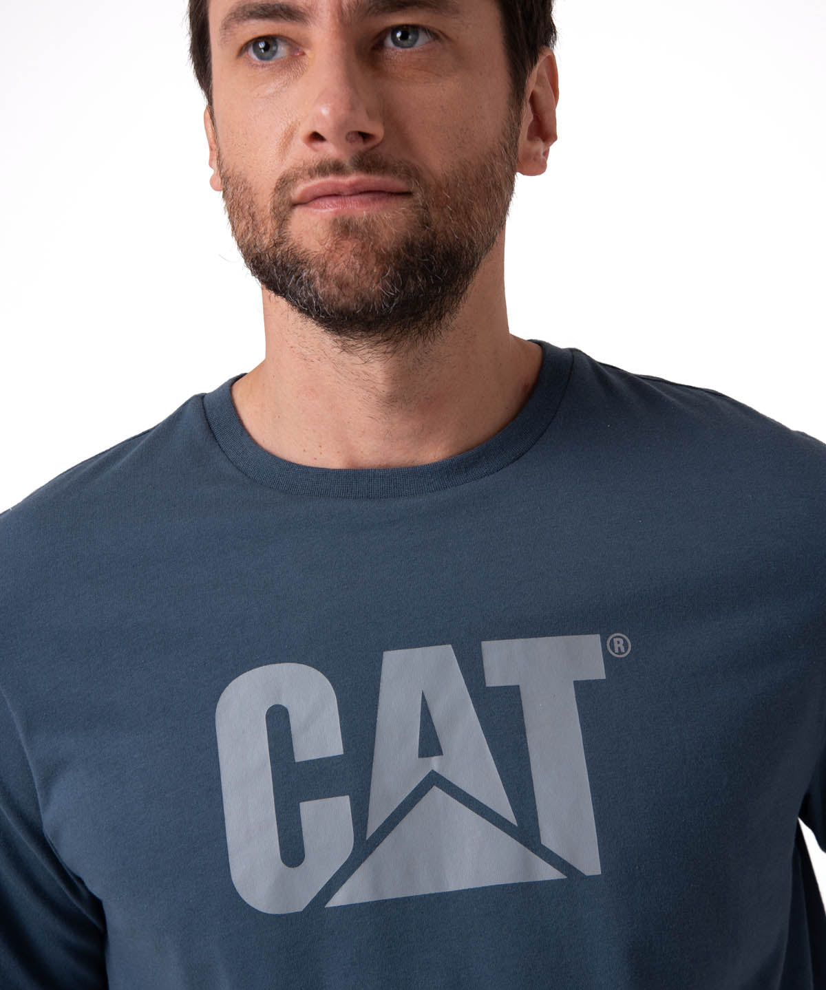 Camiseta Cat Logo Tee Hombre Color Azul-3