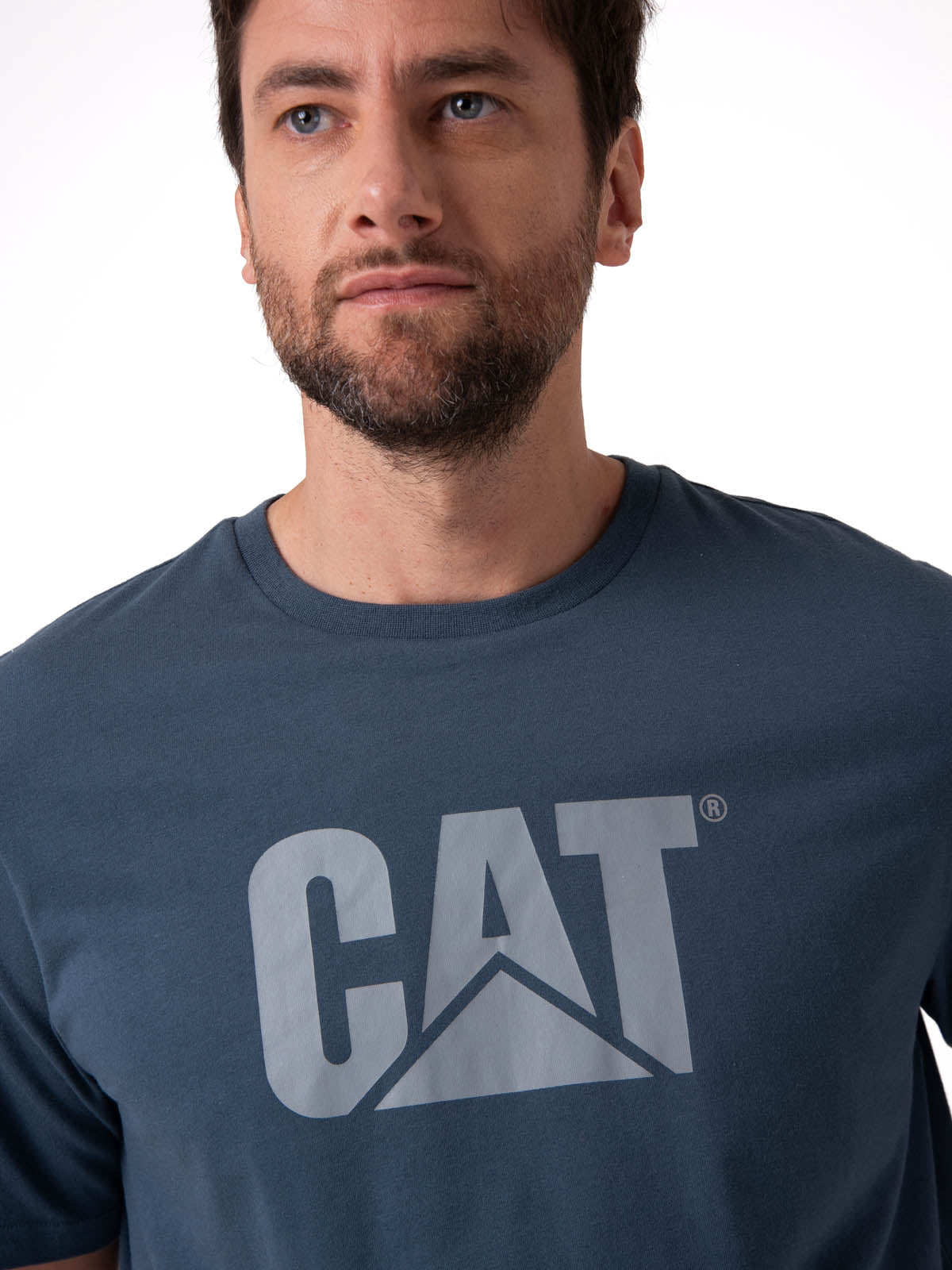 Camiseta Cat Logo Tee Hombre Color Azul-3