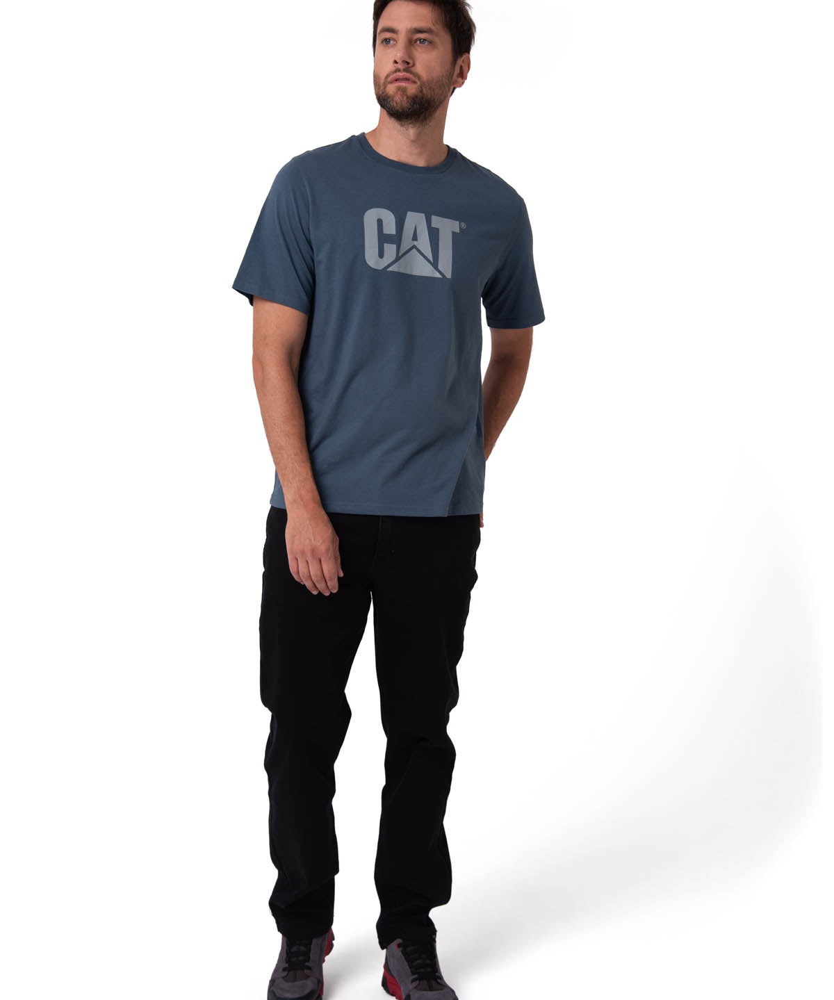 Camiseta Cat Logo Tee Hombre Color Azul-4