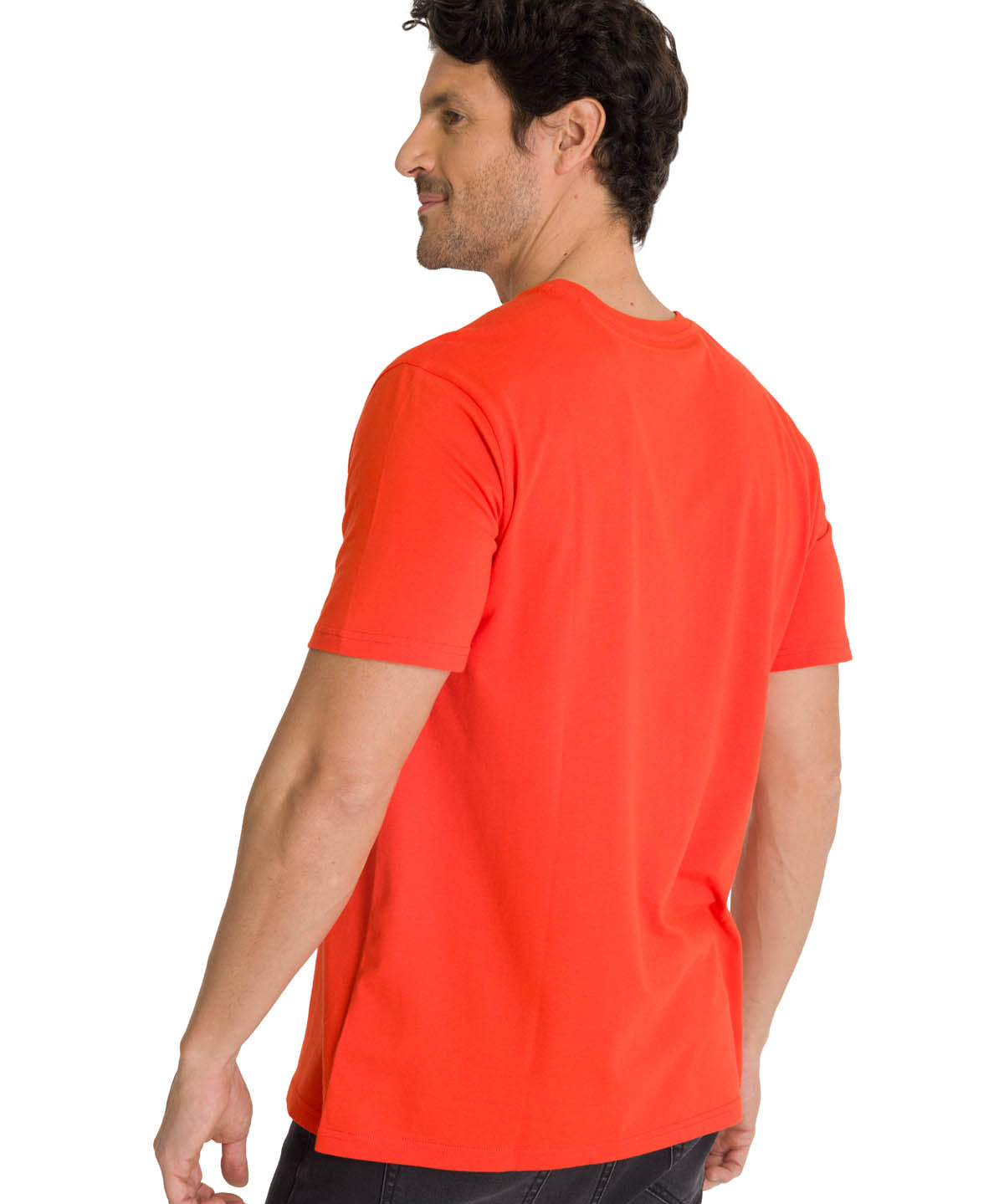 Camiseta Cat Logo Tee Para Hombre Color Rojo-3