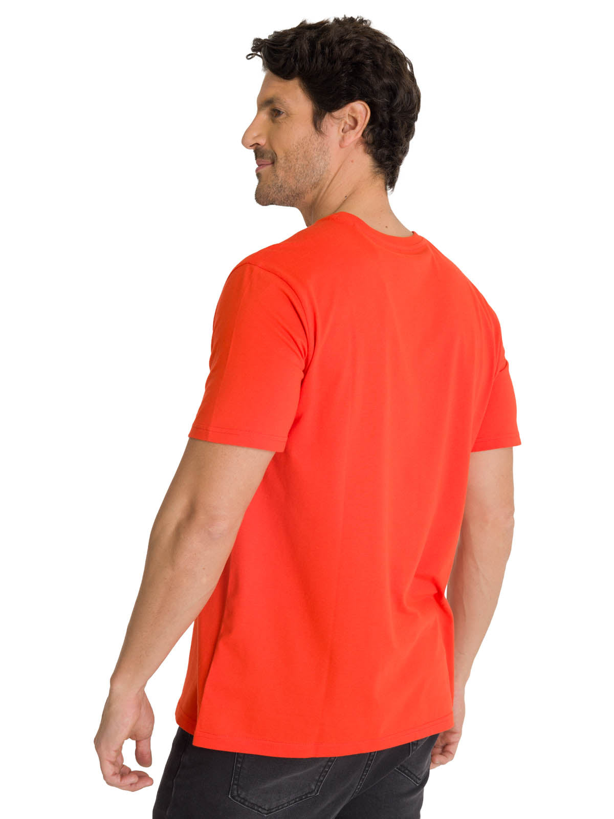 Camiseta Cat Logo Tee Para Hombre Color Rojo-3