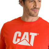 Camiseta Cat Logo Tee Para Hombre Color Rojo-4