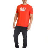 Camiseta Cat Logo Tee Para Hombre Color Rojo-5