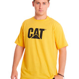 Camiseta Cat Logo Tee Para Hombre Color Amarillo-1