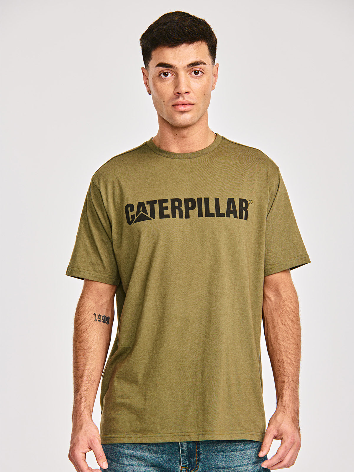 Camiseta Caterpillar Logo Tee Para Hombre Color Negro-1
