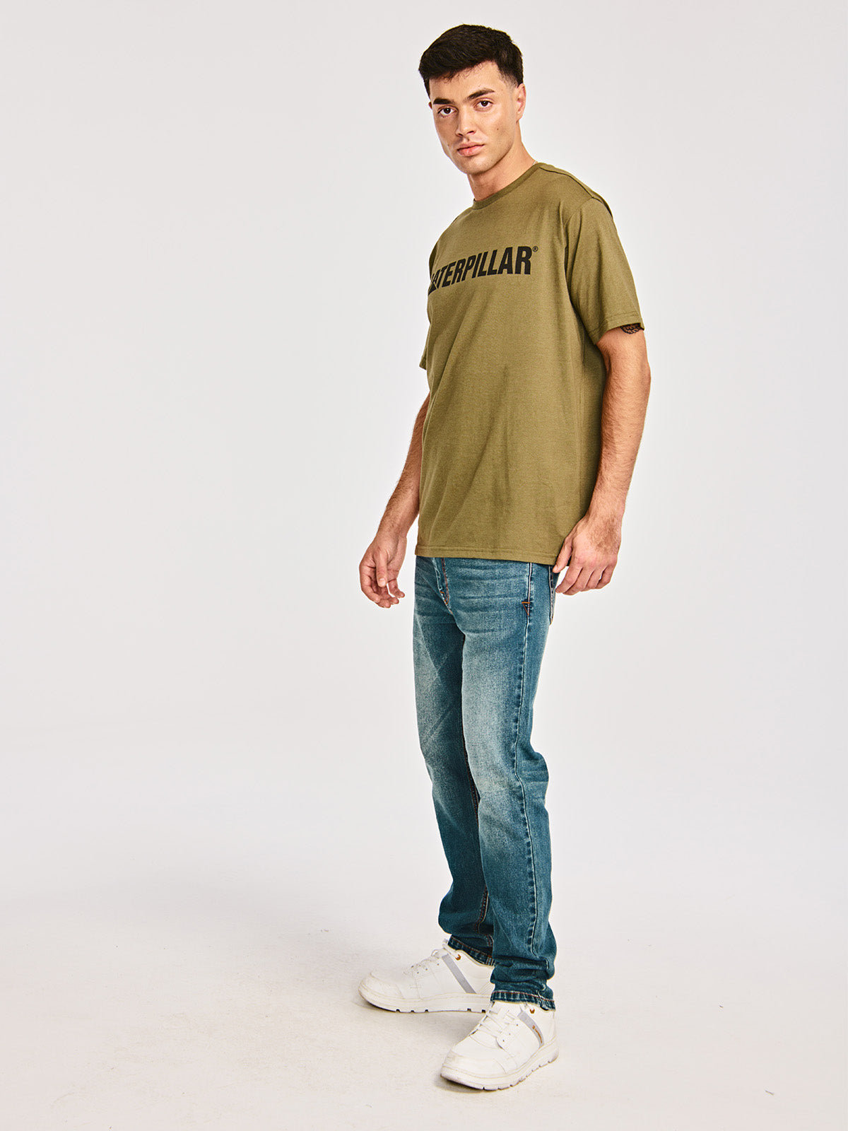 Camiseta Caterpillar Logo Tee Para Hombre Color Negro-3
