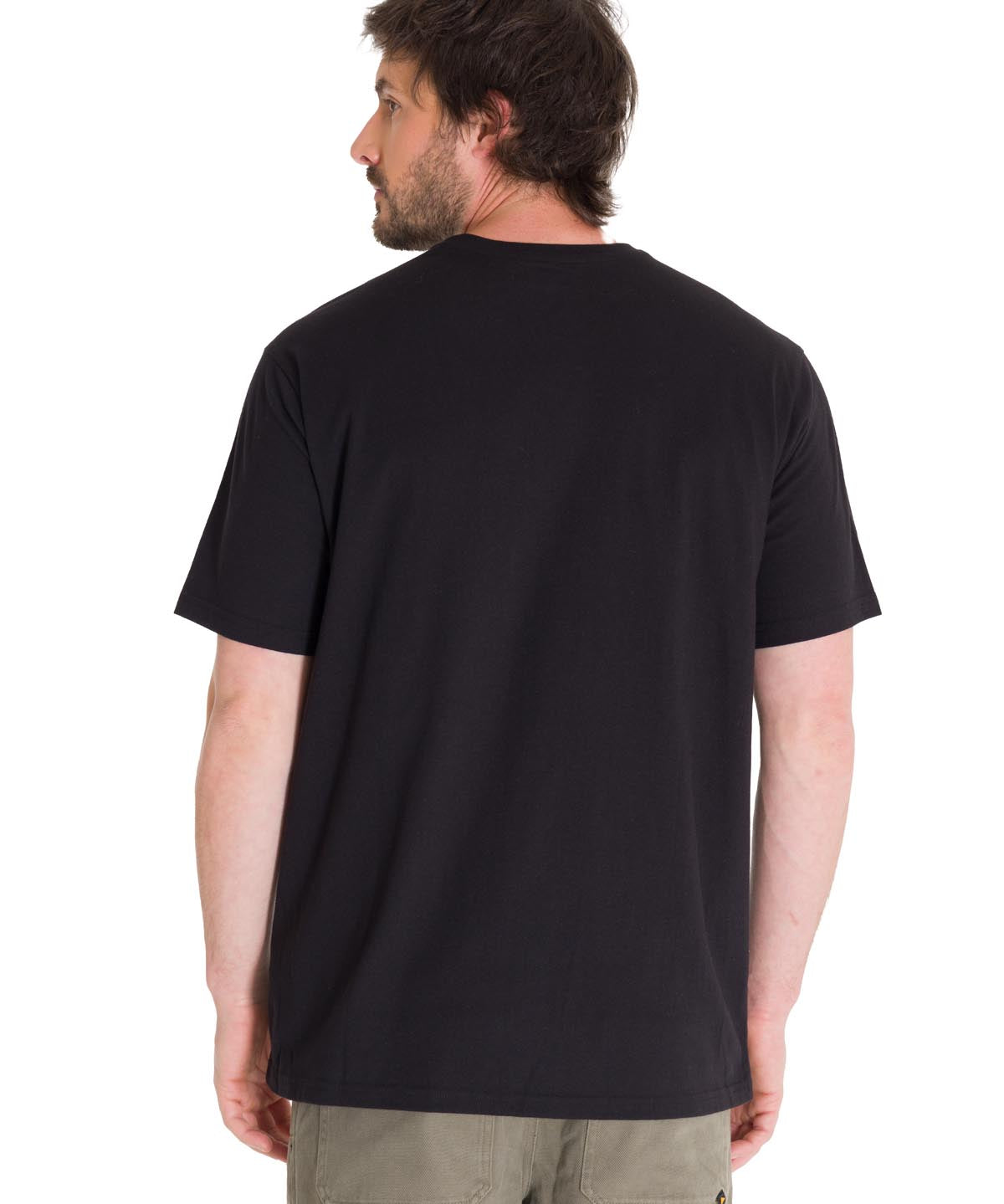 Camisetas  Caterpillar Logo Tee Para Hombre Color Negro-3