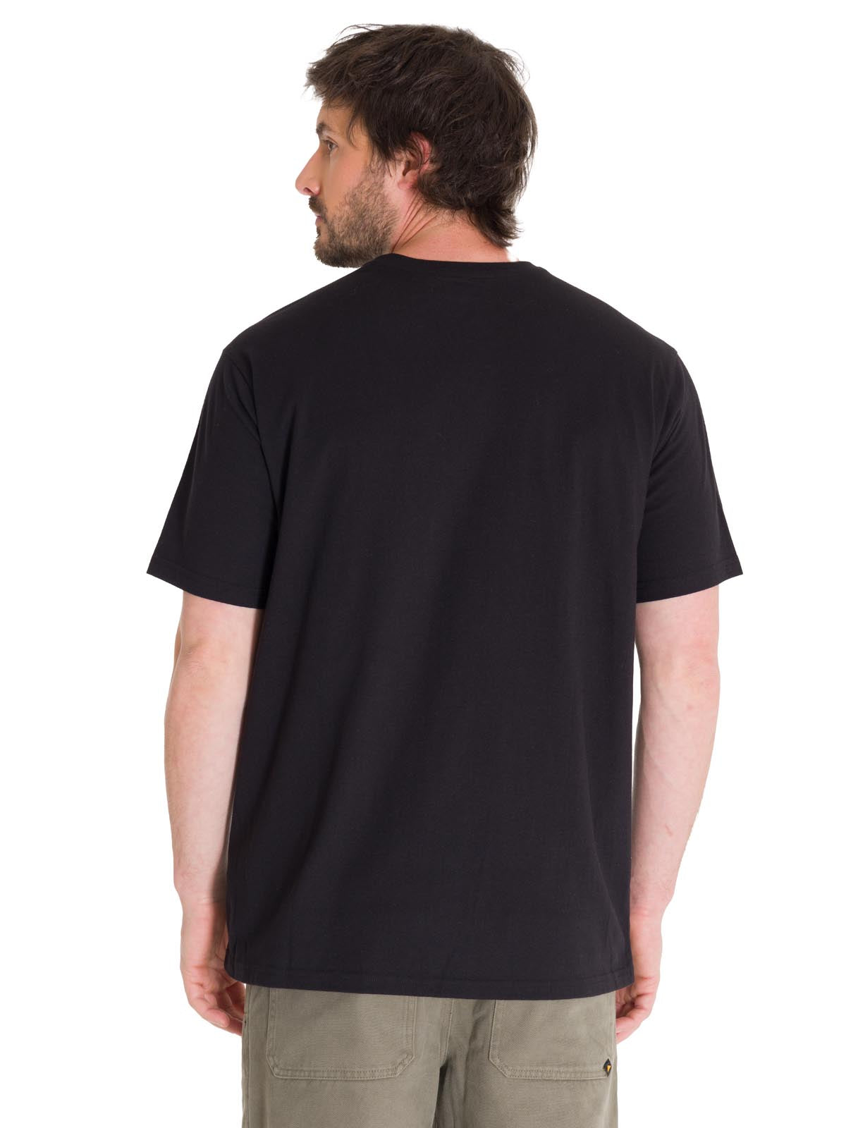 Camisetas  Caterpillar Logo Tee Para Hombre Color Negro-3