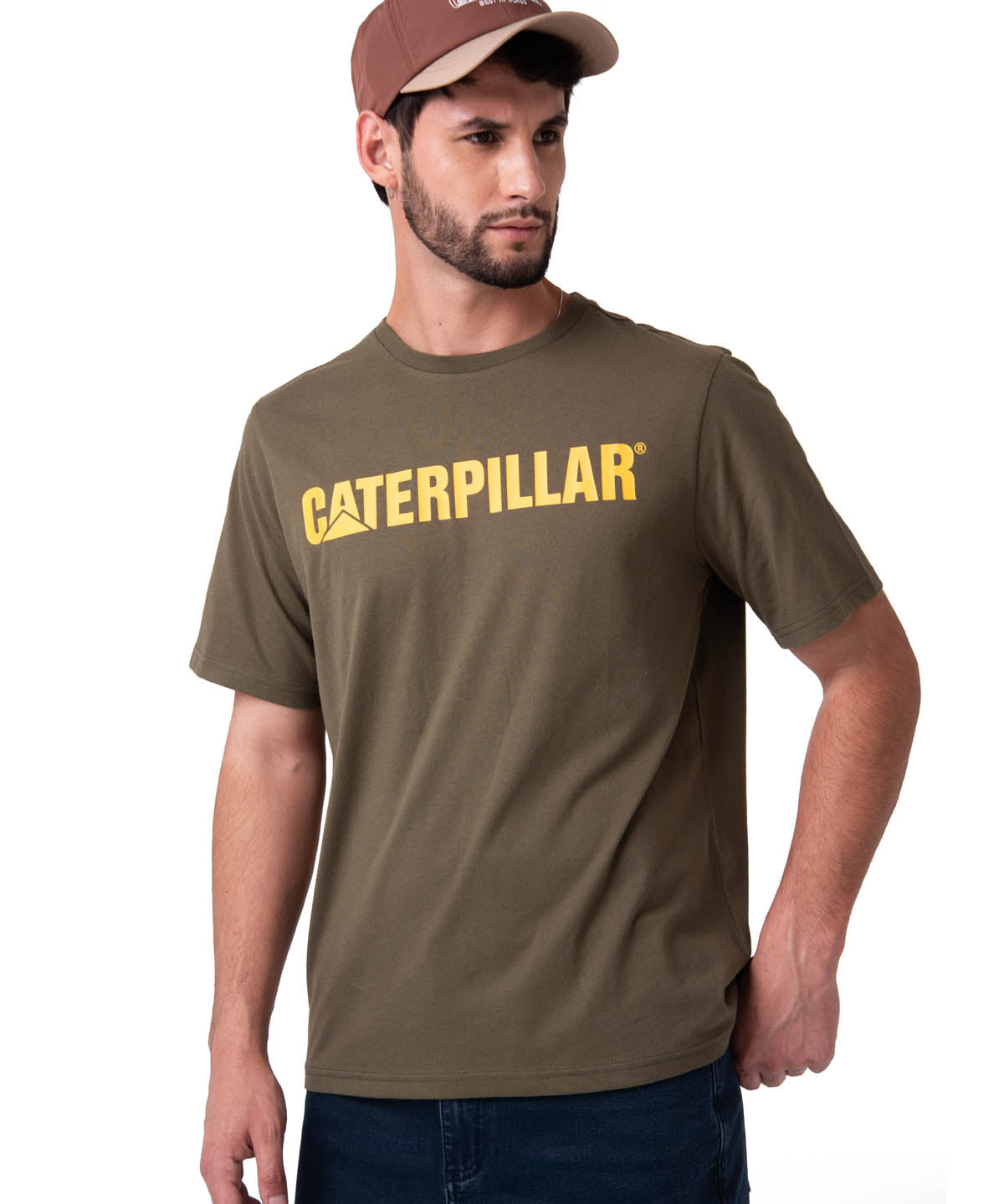 Camiseta Caterpillar Logo Tee Hombre Color Verde-1