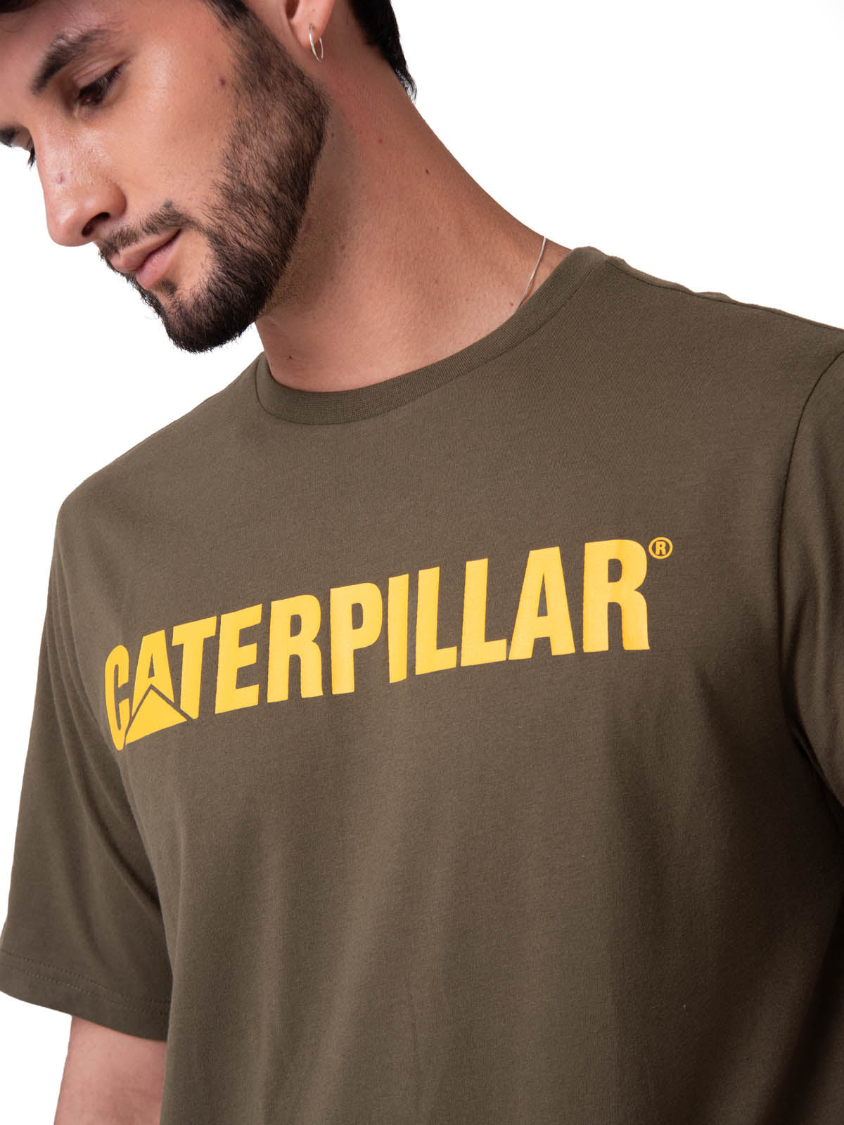 Camiseta Caterpillar Logo Tee Hombre Color Verde-3