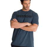 Camiseta Caterpillar Logo Tee Para Hombre Color Azul-2