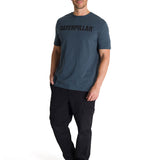 Camiseta Caterpillar Logo Tee Para Hombre Color Azul-5