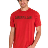Camiseta Caterpillar Logo Tee Para Hombre Color Rojo-1