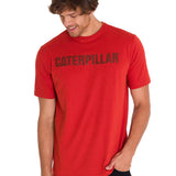 Camiseta Caterpillar Logo Tee Para Hombre Color Rojo-2