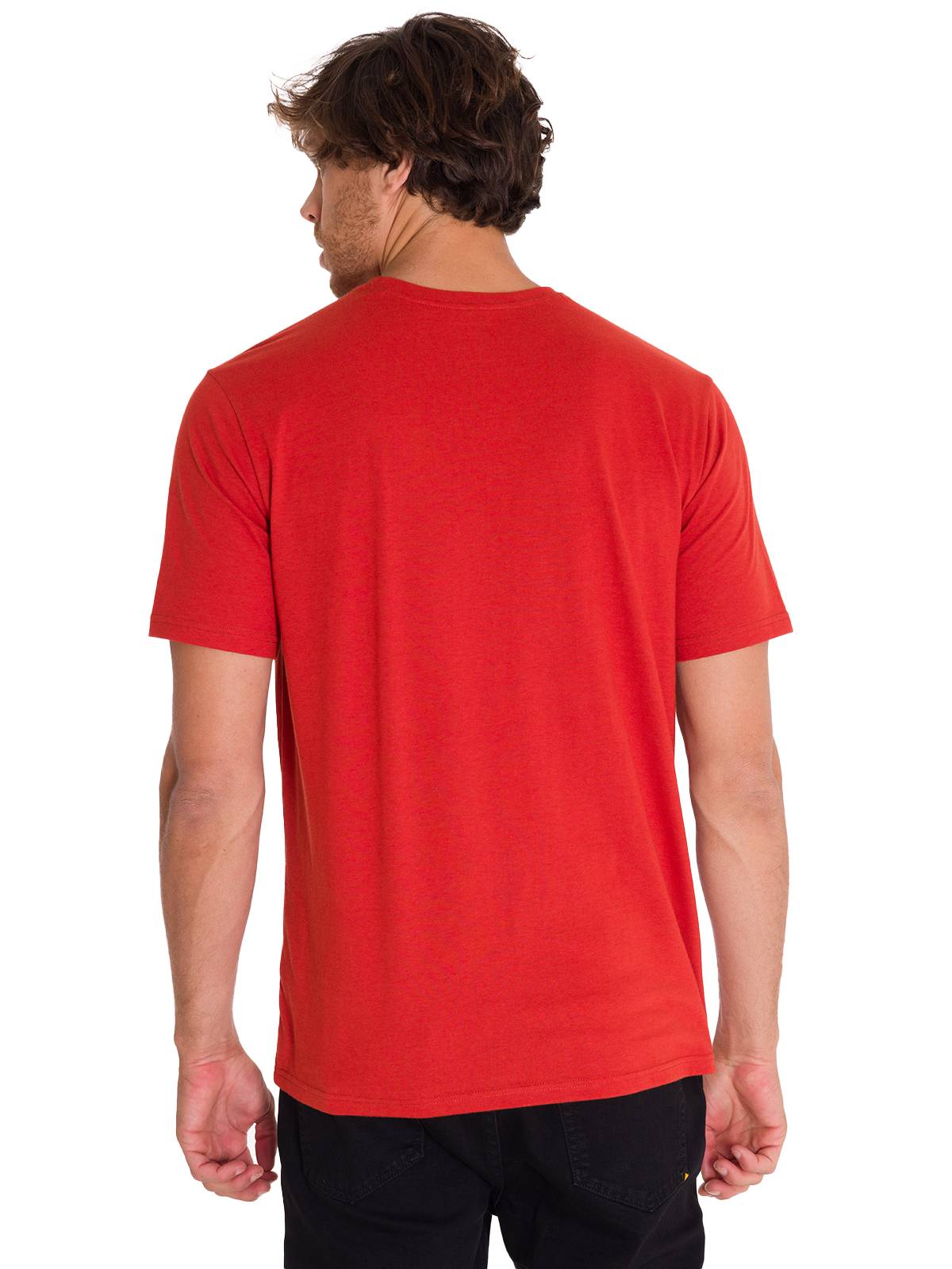Camiseta Caterpillar Logo Tee Para Hombre Color Rojo-3