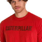 Camiseta Caterpillar Logo Tee Para Hombre Color Rojo-4