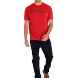 Camiseta Caterpillar Logo Tee Para Hombre Color Rojo-5
