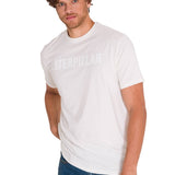 Camiseta Caterpillar Logo Tee Para Hombre Color Blanco-1