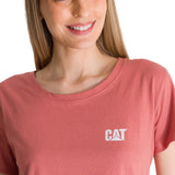 Camiseta Cat Logo Tee Para Mujer Color Rosado-5