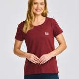 Camiseta Cat Logo Tee Para Mujer Color Rojo-2