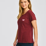 Camiseta Cat Logo Tee Para Mujer Color Rojo-3