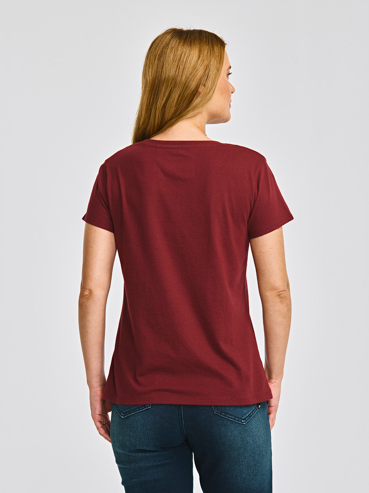 Camiseta Cat Logo Tee Para Mujer Color Rojo-4