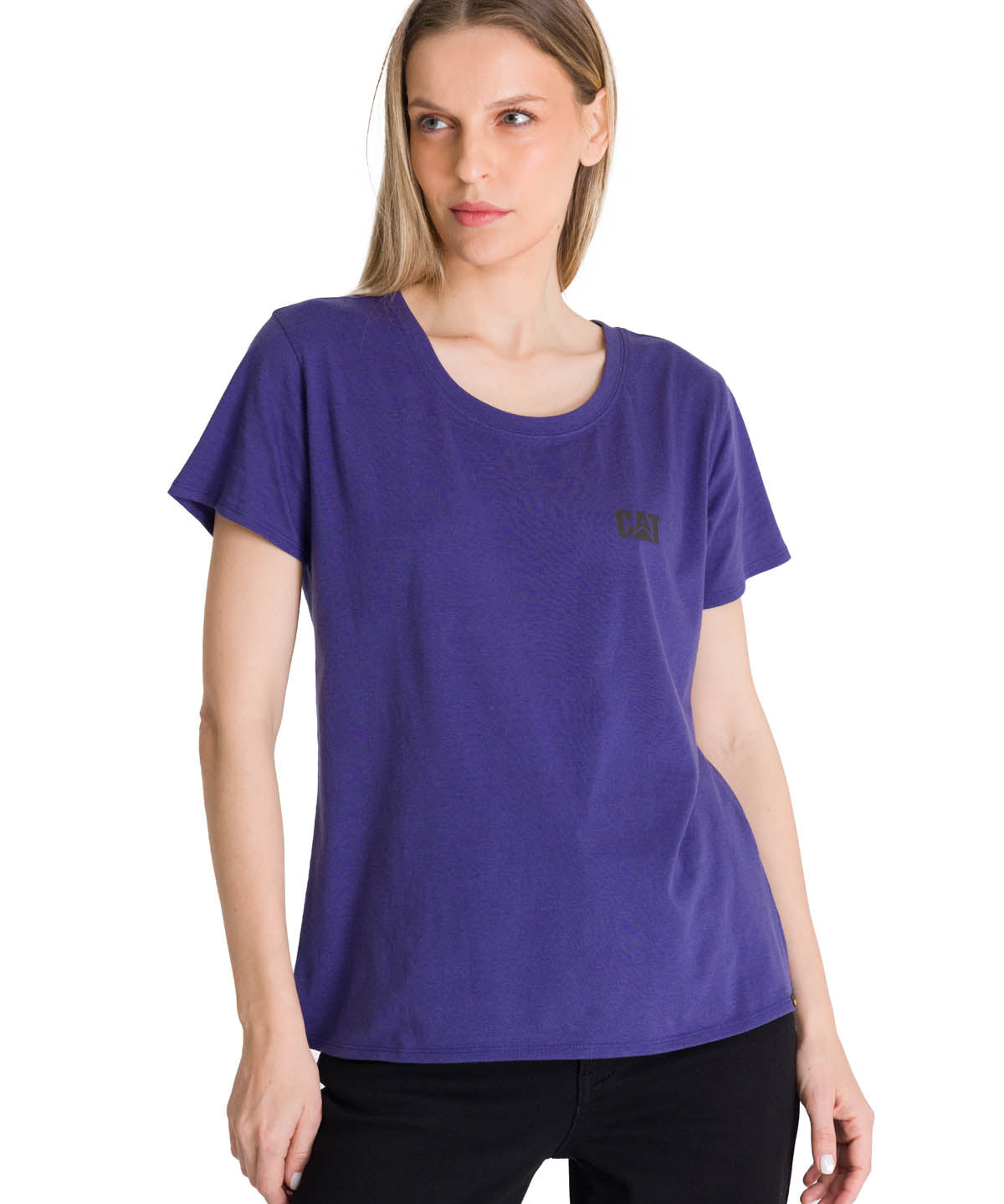 Camiseta Cat Logo Tee Para Mujer Color Negro-1