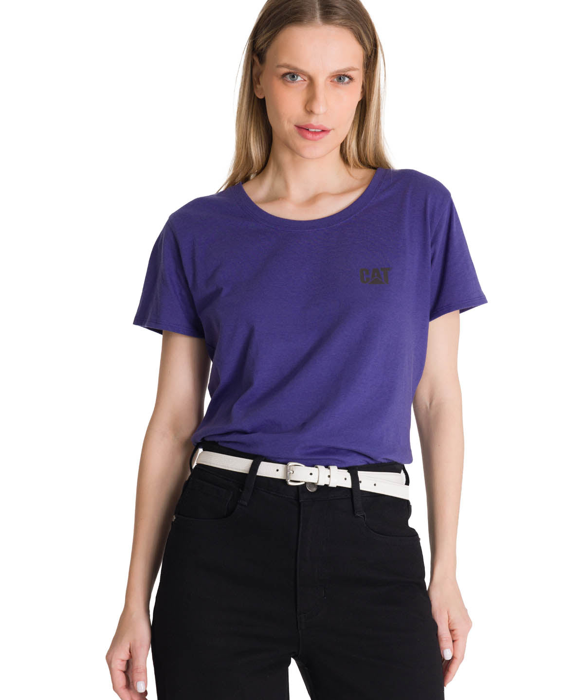 Camiseta Cat Logo Tee Para Mujer Color Negro-2