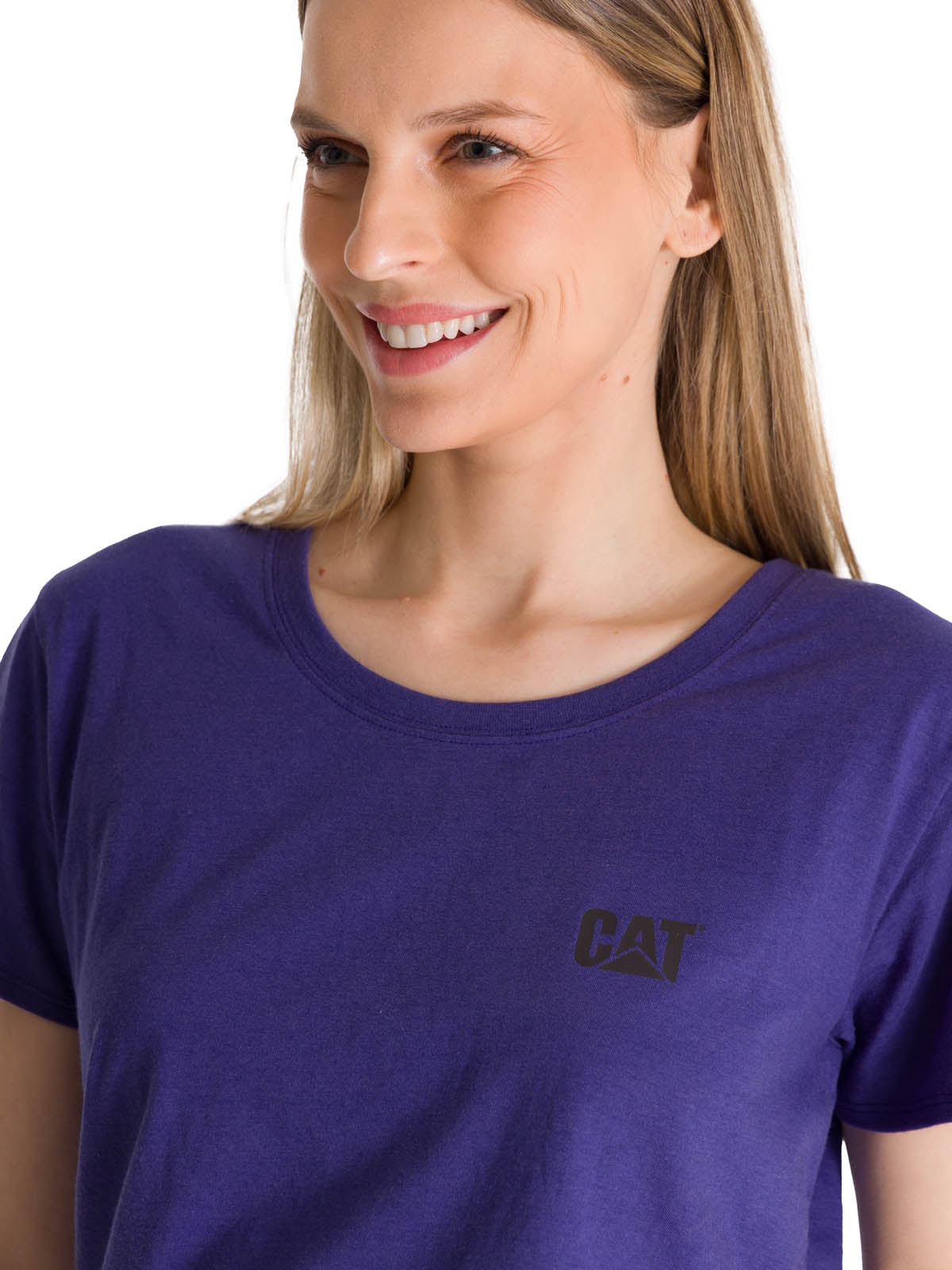 Camiseta Cat Logo Tee Para Mujer Color Negro-4