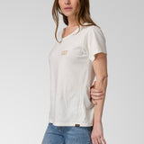 Camiseta Cat Logo Tee Para Mujer Color Blanco-3
