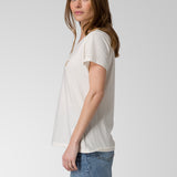 Camiseta Cat Logo Tee Para Mujer Color Blanco-4