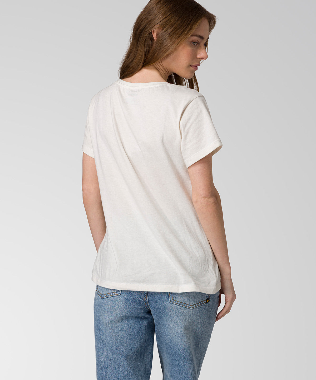 Camiseta Cat Logo Tee Para Mujer Color Blanco-5