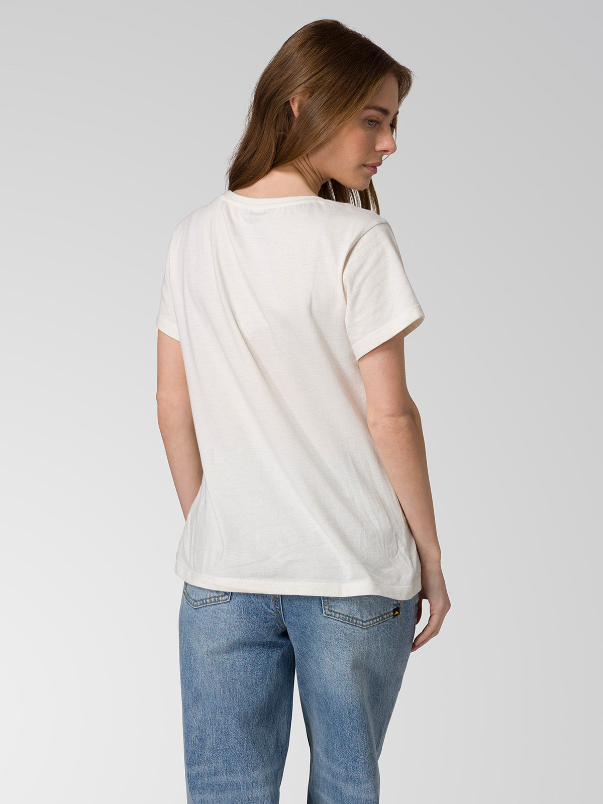 Camiseta Cat Logo Tee Para Mujer Color Blanco-5