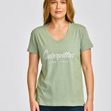 Camiseta Caterpillar Script V Para Mujer Color Verde-1