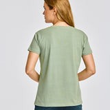 Camiseta Caterpillar Script V Para Mujer Color Verde-3