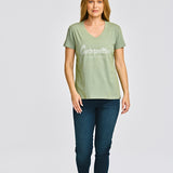 Camiseta Caterpillar Script V Para Mujer Color Verde-4