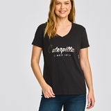 Camiseta Caterpillar Script V Para Mujer Color Negro-2