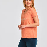 Camiseta Caterpillar Script V Para Mujer Color Naranja-2